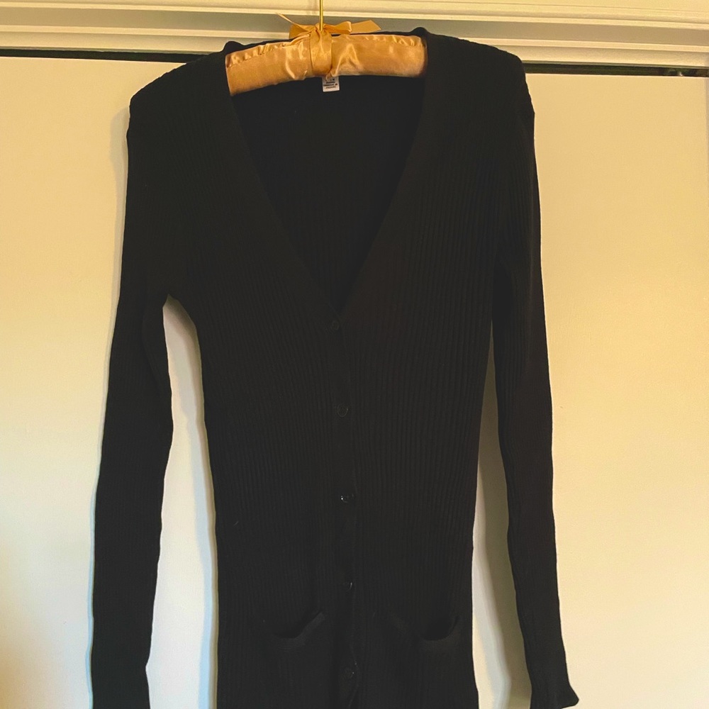 Calvin Klein, black, long stretch sweater, size small